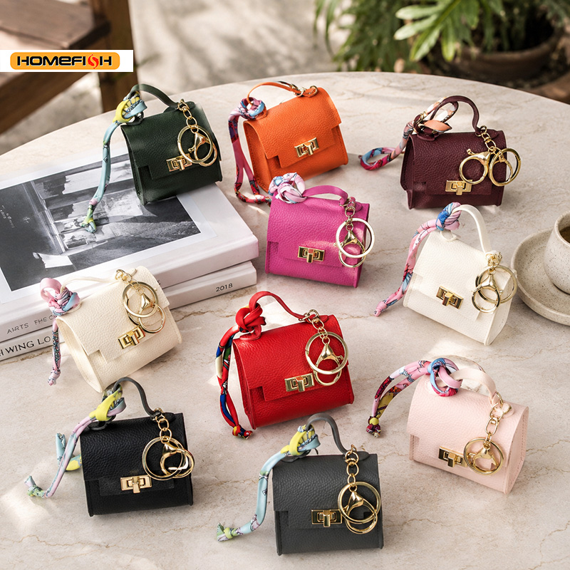 Luxury Bags Cute - HOMEFISH Mini Square Leather Bag Charm