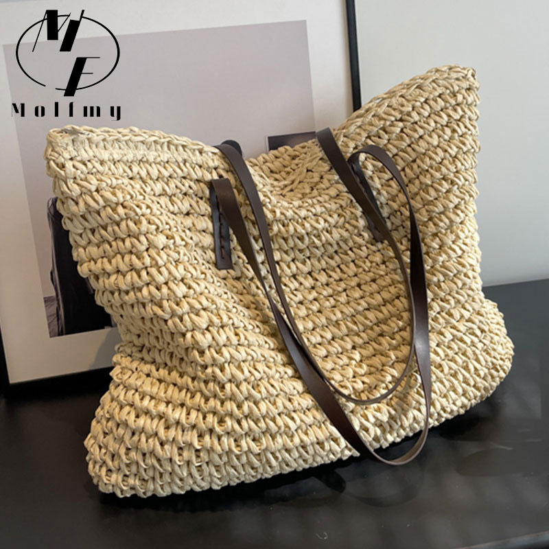 Straw Woven Tote Bags Casual L - đánh giá và giá Luxury Bags Tote